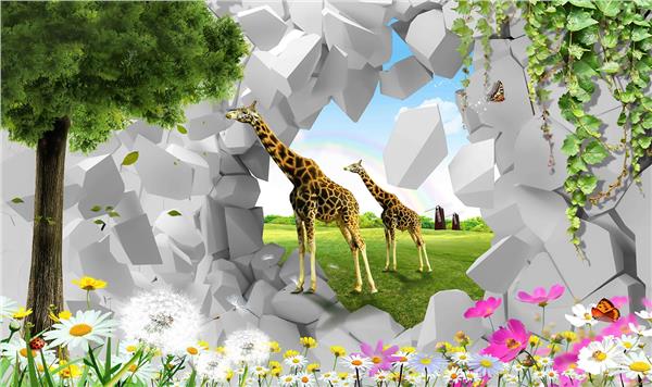 Giraffe Kids Room Wallpaper by MywallpaperShop