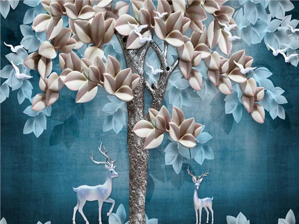 3D Kabartma Tree Design Design Wallpaper by MywallpaperShop