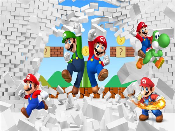 Super Mario Siblings 3D Kids Room Wallpaper by MywallpaperShop
