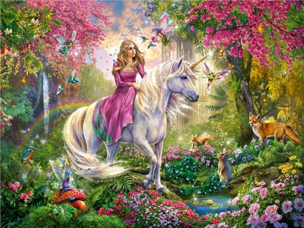Unicorn and Princess Kids Room Wallpaper by MywallpaperShop