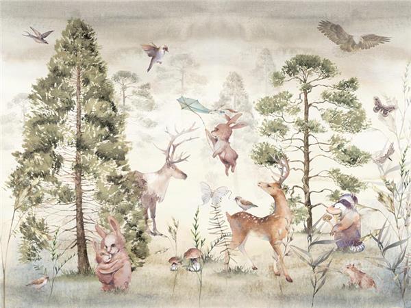 SweetForest Folks Kids Room Wallpaper by MywallpaperShop