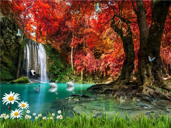 Waterfall Scenery Wallpaper by MywallpaperShop