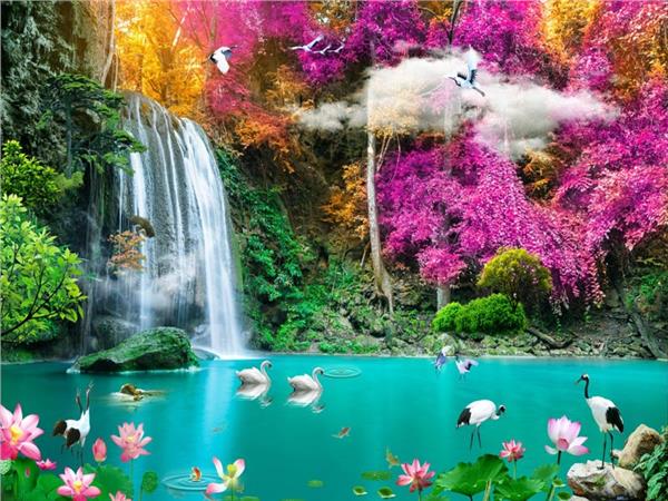 Waterfall Scenery Wallpaper by MywallpaperShop
