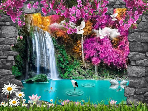 Waterfall Scenery Wallpaper by MywallpaperShop