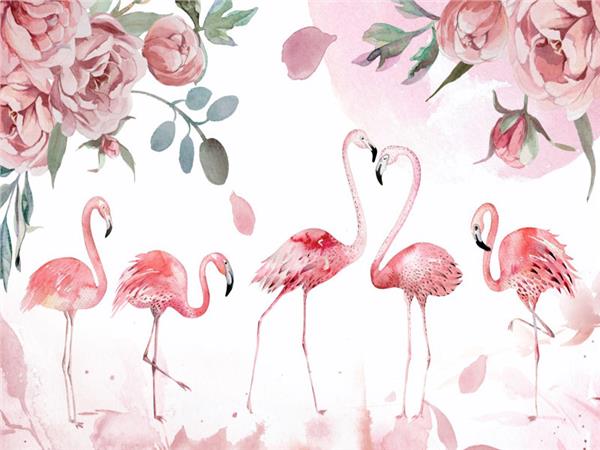 Flamingo Scene Wallpaper by MywallpaperShop