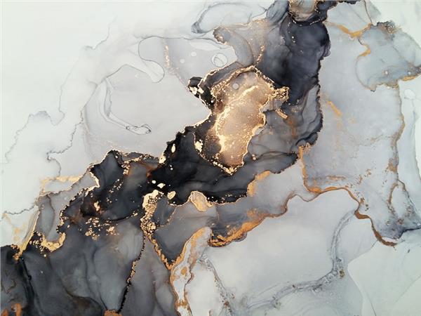 Gold Blue marble Design Wallpaper by MywallpaperShop