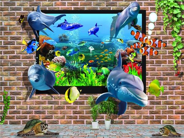 Aquarium 3D Kids Room Wallpaper by MywallpaperShop