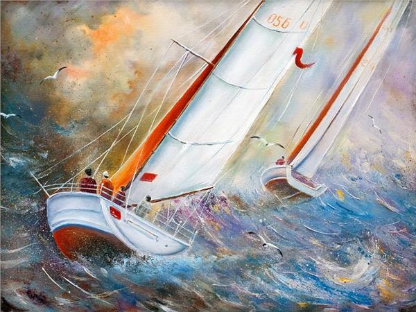 Ocean Open Seaand sailboat Wallpaper by MywallpaperShop