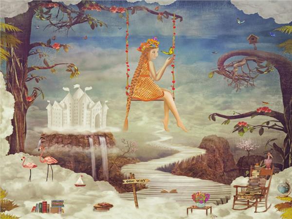 Clouds Uzerinde Dusler Ulkesi Kids Room Wallpaper by MywallpaperShop