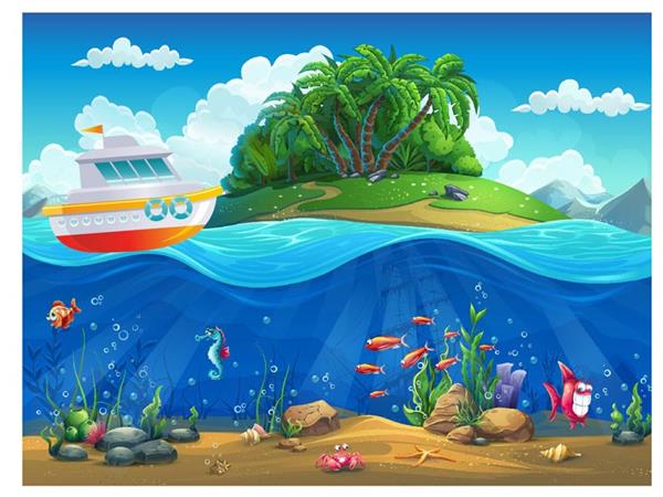 Underwater World and Gemi Kids Room Wallpaper by MywallpaperShop