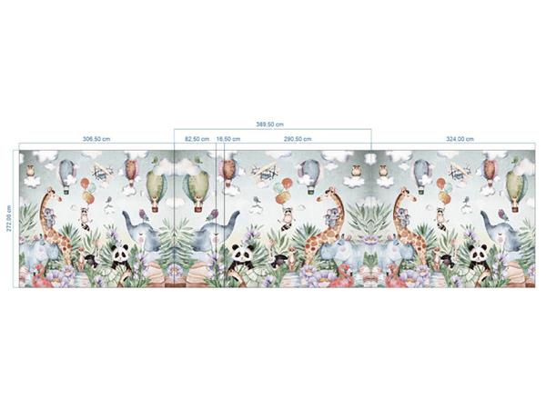 SweetFriends and Flying Balloons Kids Room Wallpaper by MywallpaperShop